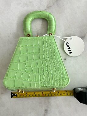 STAUD Kenny Croc-Embossed Top Handle Mini Bag